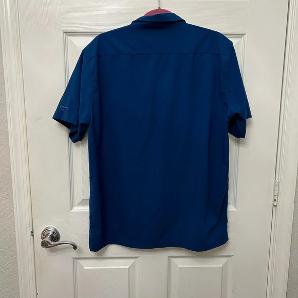 . Patagonia Big Slur Blue Short Sleeve 50 SPF Shirt size L - Picture 2 of 6